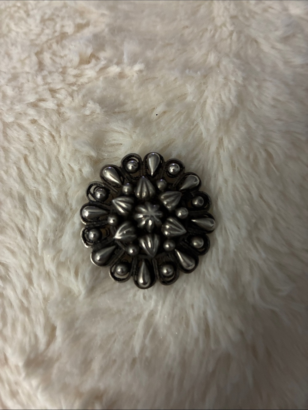 Antique Sterling Silver Floral Statement Brooch